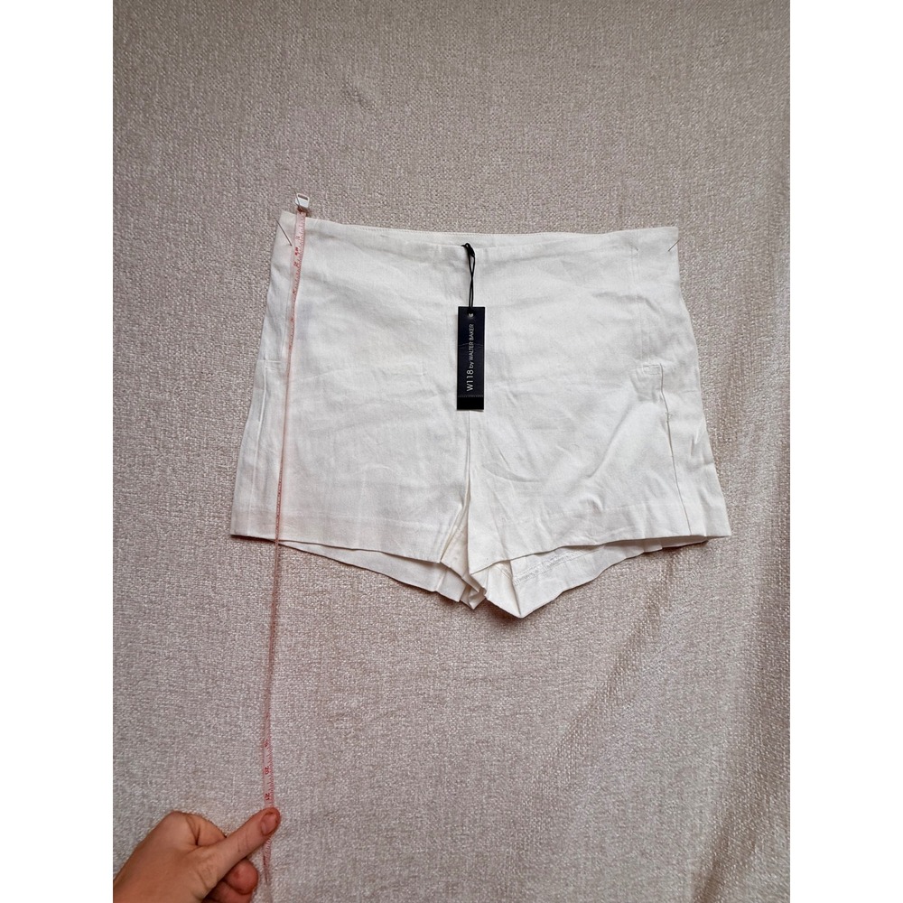 W118 by Walter Baker Pamela Shorts Ivory Linen Blend High Waist Size 6 W2275